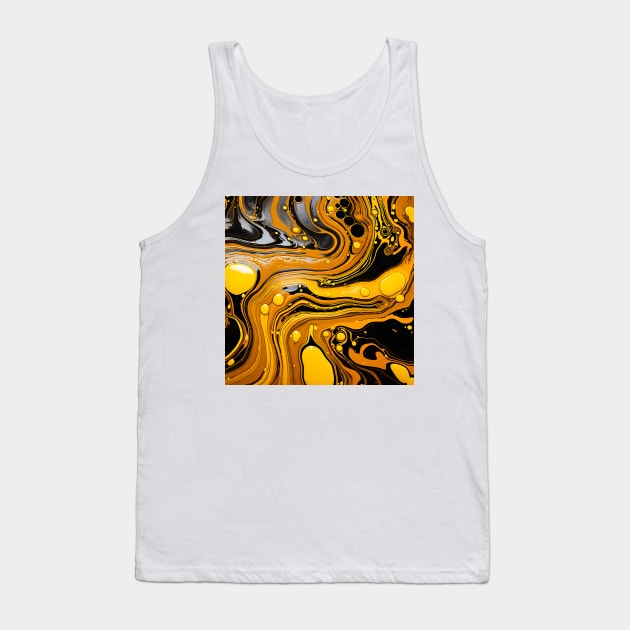 Midnight and Gold Liquid Artistry Tank Top by AbstractGuy